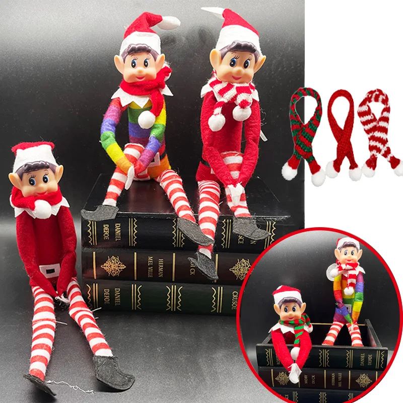 Colore Elfi Di Natale Che Indossano Sciarpa Ornamento Di Natale 2024 Regali Di Capodanno Scaffale Da Tavolo Di Natale Decorazioni Per L'Albero Di Nata
