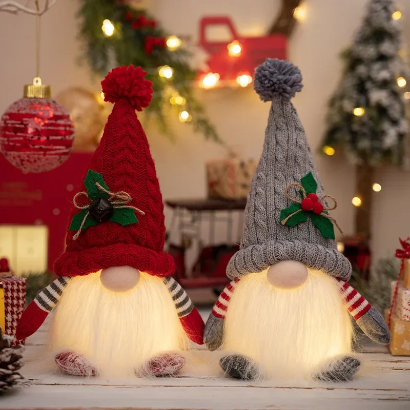 Glowing Gnome Doll Christmas Faceless Elf Dwarf Tree Decorations 2024 Led Light Regali Di Natale Navidad 2024 Ornamenti Per La Casa Di Capodanno