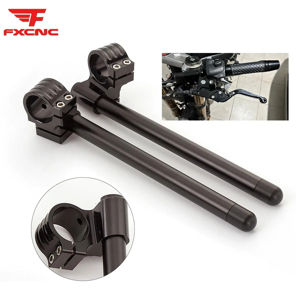 2023 Per Universale Cnc Alluminio Moto Riser Manubrio Clip-Ons Forcella Maniglia Barre Clip Ons Manubrio Moto Di Alta Qualità