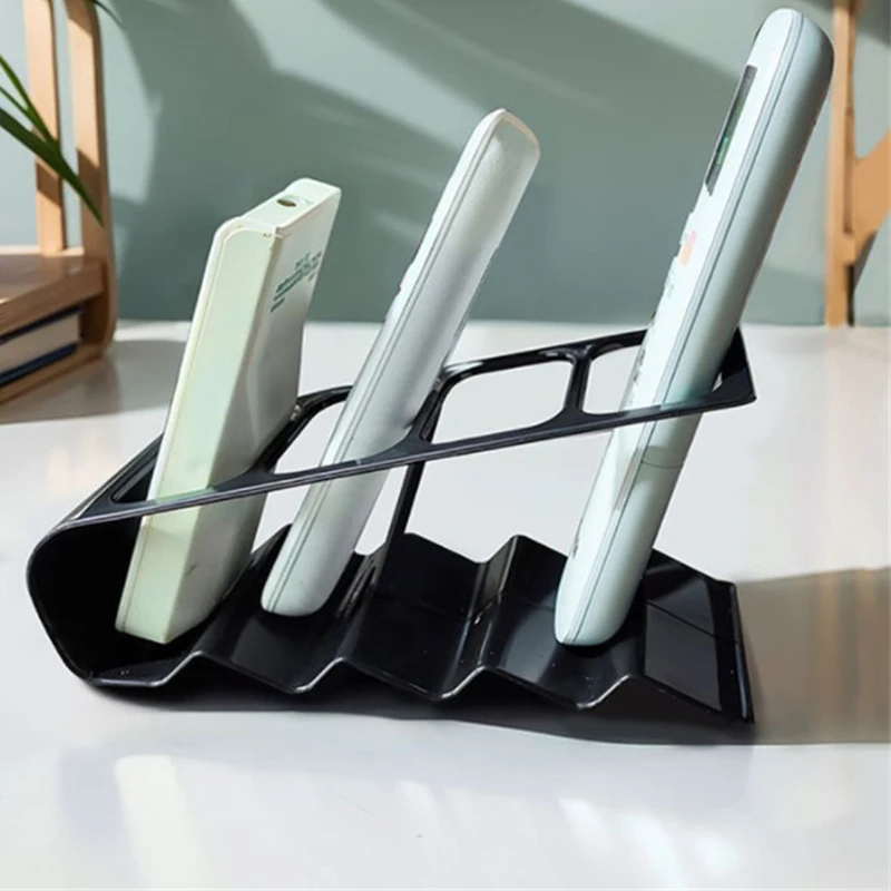 1Pc Mini Remote Holder 4-Slot Desk Storage Rack Tv Remote Controller Phone Container Organizer Holder Home Living Room Supplies