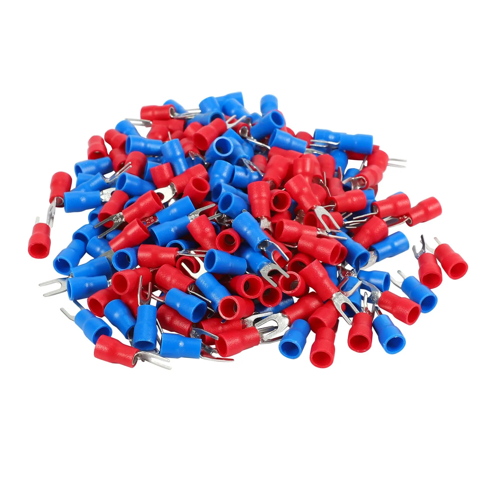 200 Pz 16-14 Awg Rosso Blu Connettore Del Cavo Isolato Terminale A Forcella #4