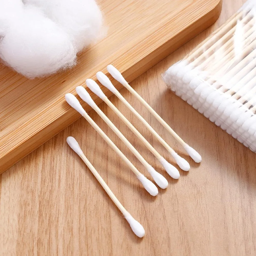 100 Pezzi 100% Cotone Tamponi Di Cotone Cotton Fioc Tampone Di Cotone Senza Cloro Bastoncino Per Le Orecchie Tampone Per Le Orecchie Ipoallergenico In