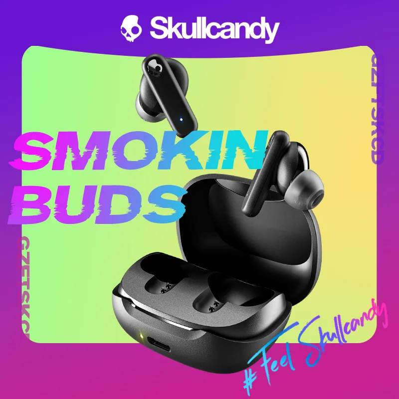 Skullcandy Smokin Buds Auricolari Wireless Ipx4 Cuffie Resistenti Al Sudore Impermeabili 20 Ore Di Durata Della Batteria Auricolare Con Microfono Inte