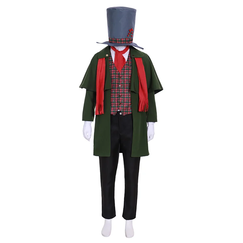 Holiday Caroler Costume Cosplay Mens Dickens Victorian Gentleman Christmas Outfit