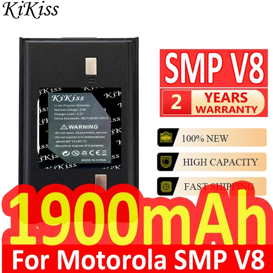 Batteria Potente Kikiss Da 1900Mah Per Batterie Digitali Radio Bidirezionali Motorola Moto Smp V8 V28