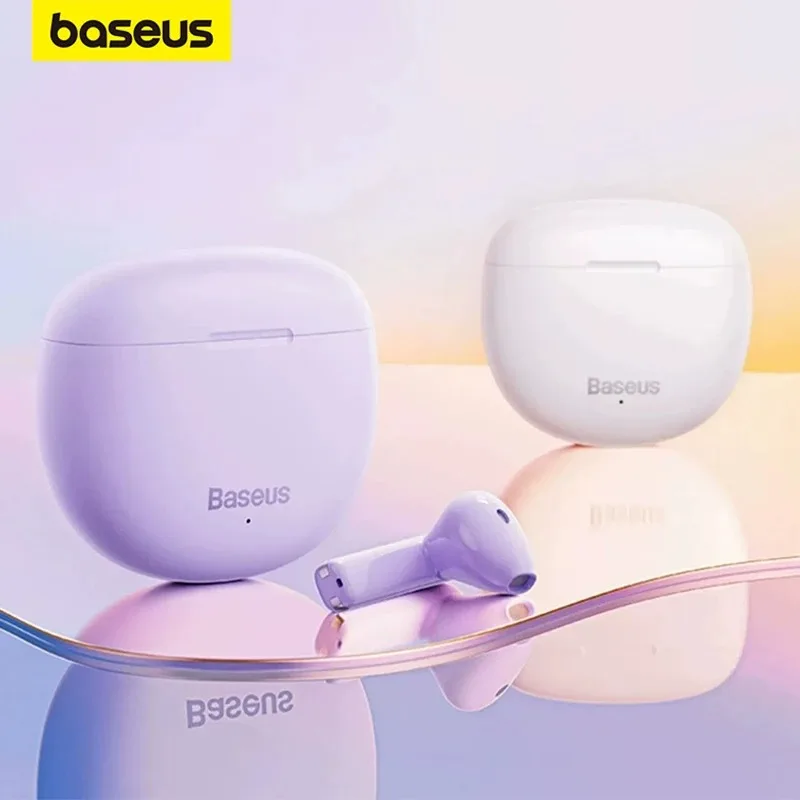 Baseus-Encok W2I Fones De Ouvido Sem Fio, Bluetooth 5.3, 2Mic, Chamada Enc, Redu12.A De Ruido, Fones De Ouvido Tws, Baixa Lat'Nci
