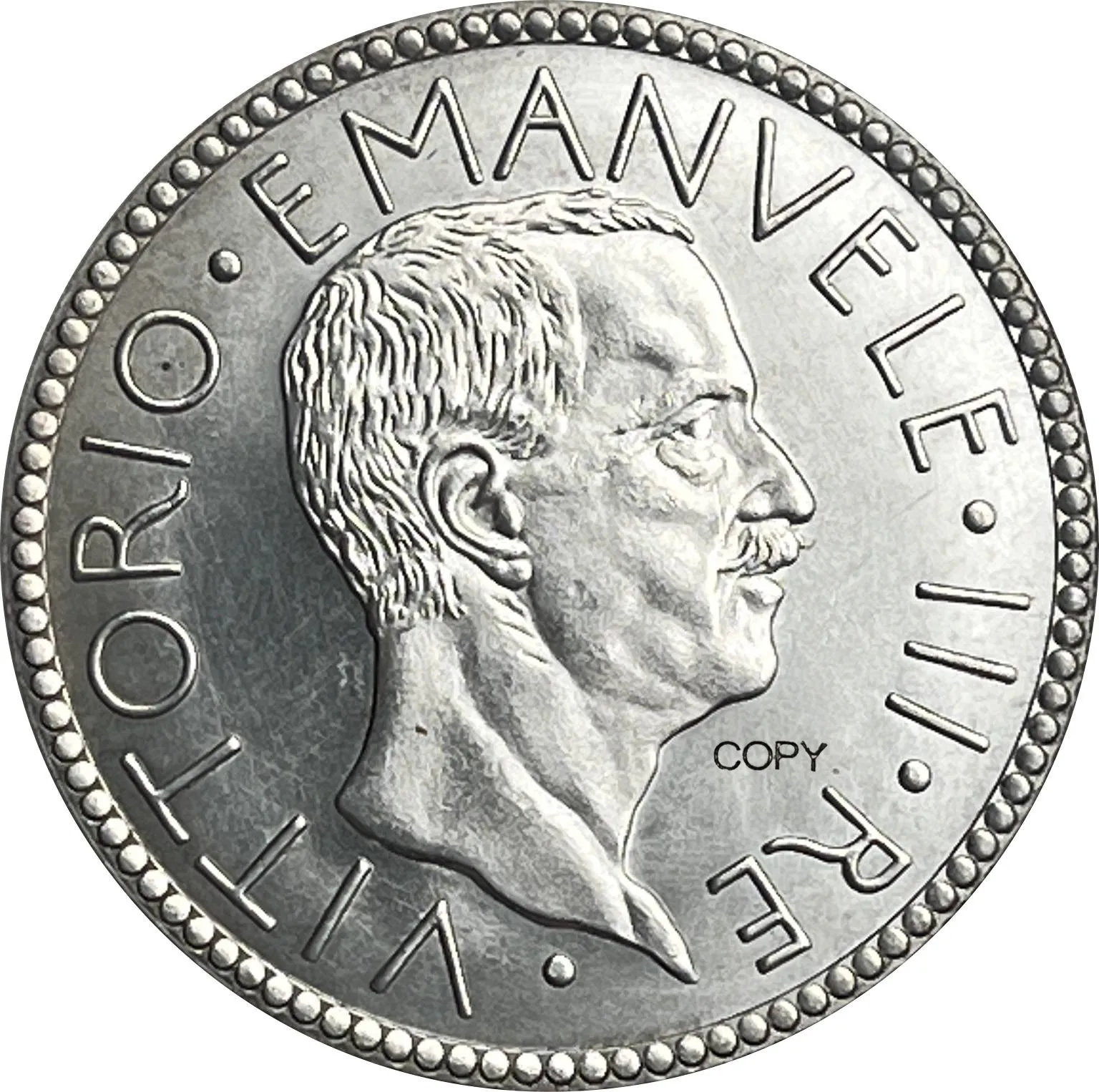 Italia 1933 20 Lions Victor Emanuele Iii Head King Italia Cupronichel Argento Placcato Copy Coin Collezione Antica Commemorativa