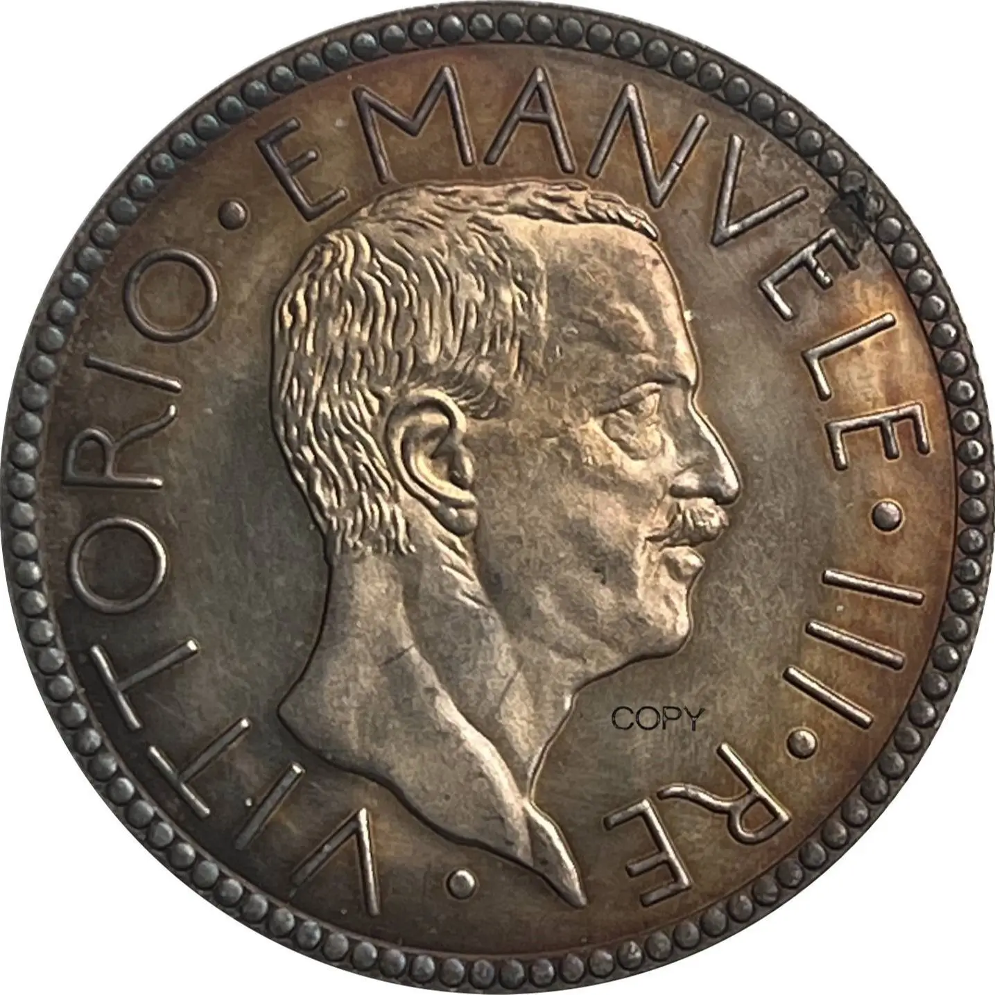 Italia 1928 20 Lions Victor Emanuele Iii Head King Italia Cupronichel Argento Placcato Copy Coin Collezione Antica Commemorativa