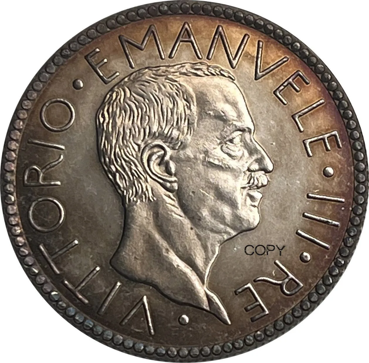 Italia 1931 20 Lions Victor Emanuele Iii Head King Italia Cupronichel Argento Placcato Copy Coin Collezione Antica Commemorativa
