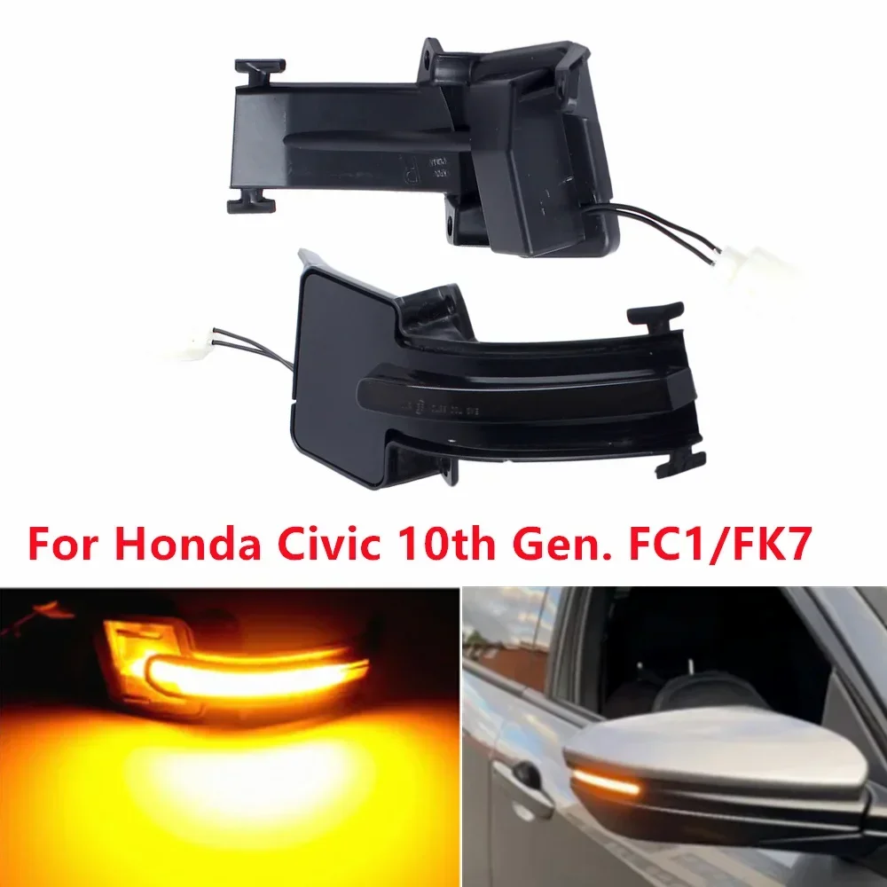 2Pcs Dynamic Led Side Mirror Blinker Lights Indicatori Di Direzione Per Honda Civic 10Th Gen. Fc1/Fk7 2016-2020