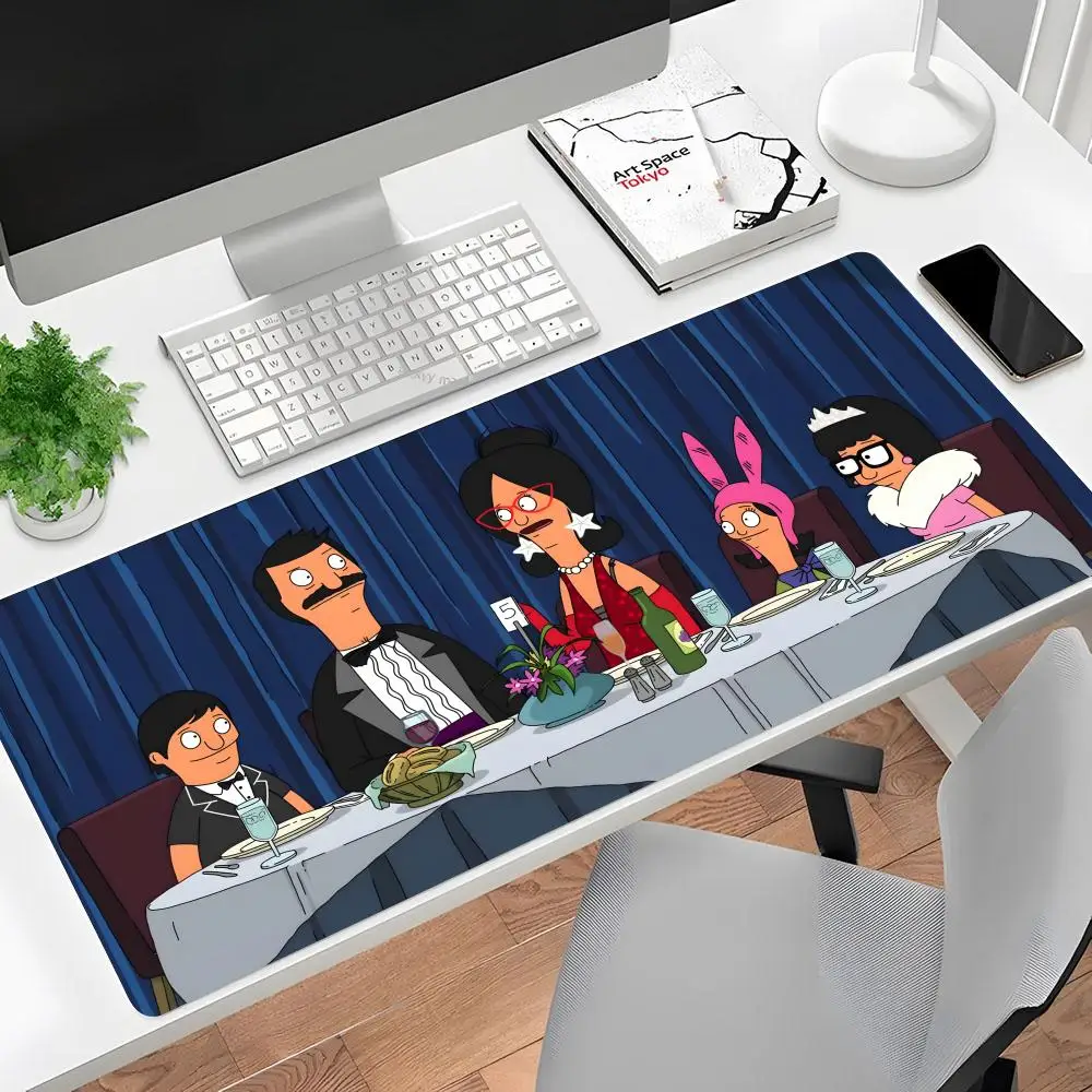Cartoon B-Bob S Burgers Mouse Pad Vintage Large Gaming Gamer Big Mouse Mat Computer Blocking Edge Mousepad 90X40Cm Tastiera Scrivania