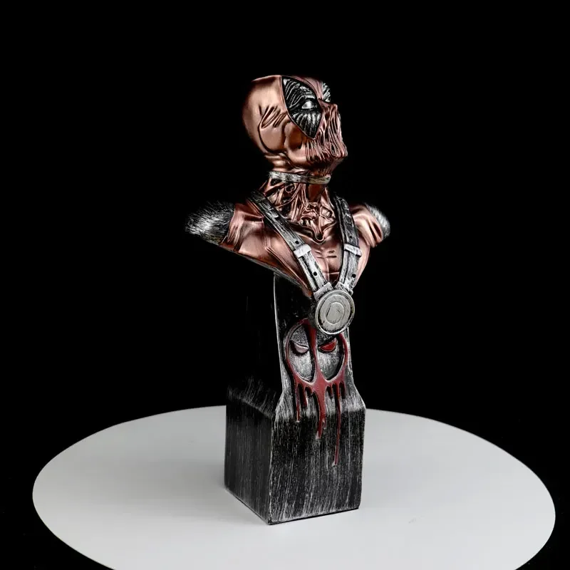 26Cm Hot Toys Marvel Super Hero Bust Deadpool Decor Model Action Figures Statue Ornaments Collezione Creativa