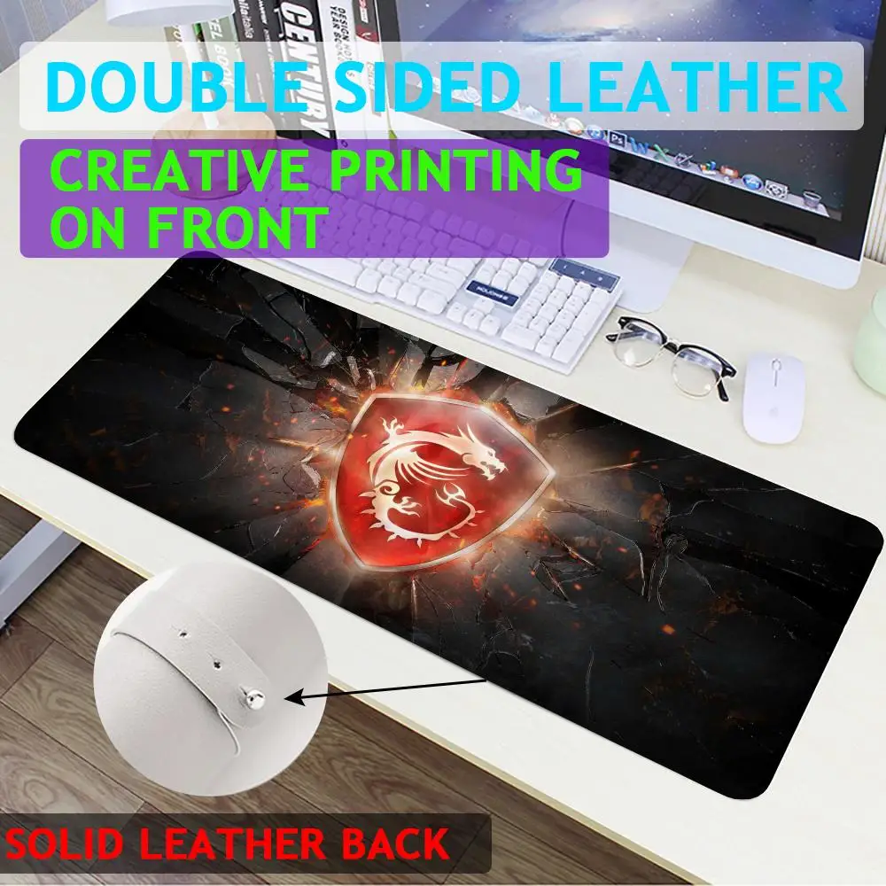 M-Msi Rgb-B Mouse Pad Large Computer Mouse Pad Gaming Mouse Pad Waterproof Pu Leather Mouse Pad
