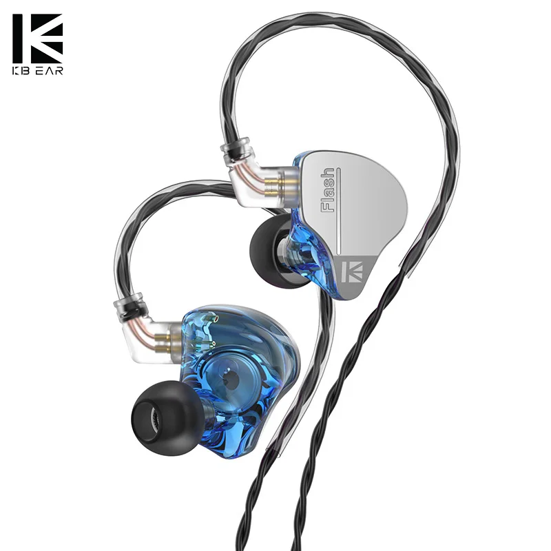 Kbear Flash Dual Drviers Hybrid Auricolari Hifi In-Ear 2M Cavo Cuffie Musica Sport Monitor Auricolari Cablati Auricolari Iems Neon Ks1