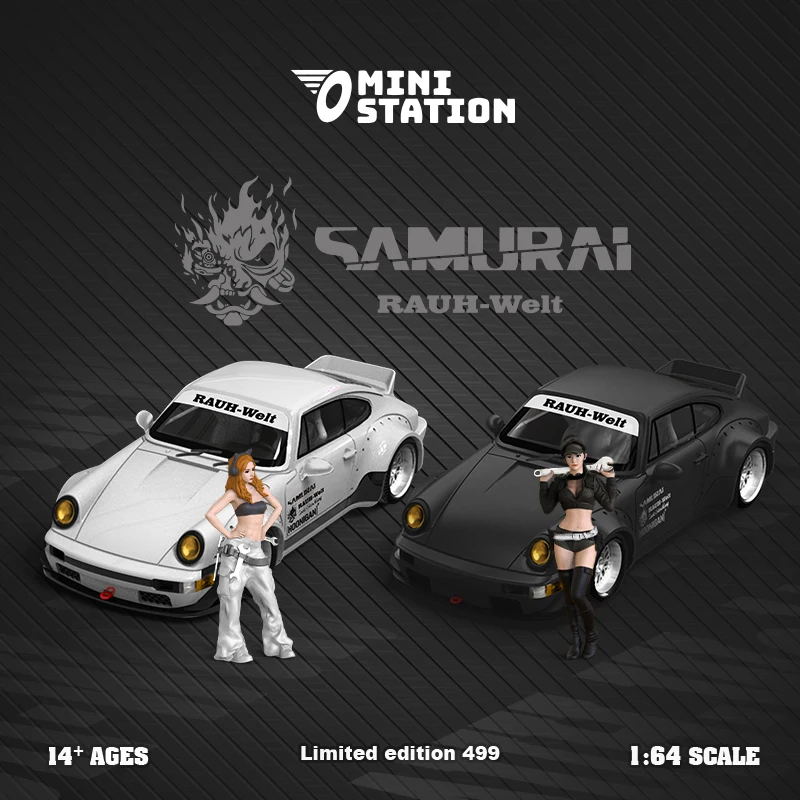 Presale Ministation 1:64 Rwb 964 Ducktail Samurai Diecast Diorama Car Model Collection Toys Time Micro