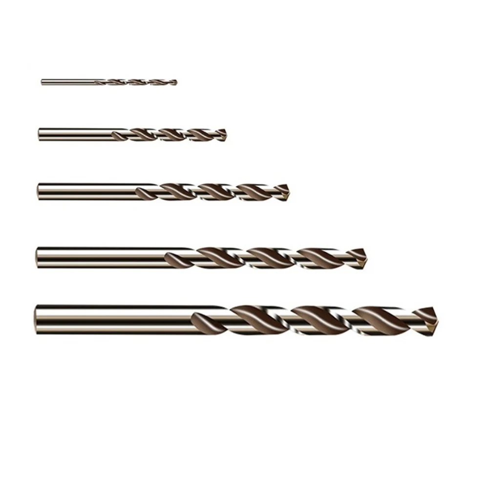 Durevole Punta Da Trapano Coclea 1-5Mm 1/2/3/4/5Mm 5 Pezzi Hss M35 Cobalto Taglierina Portatile Per Foratura Per Metalli