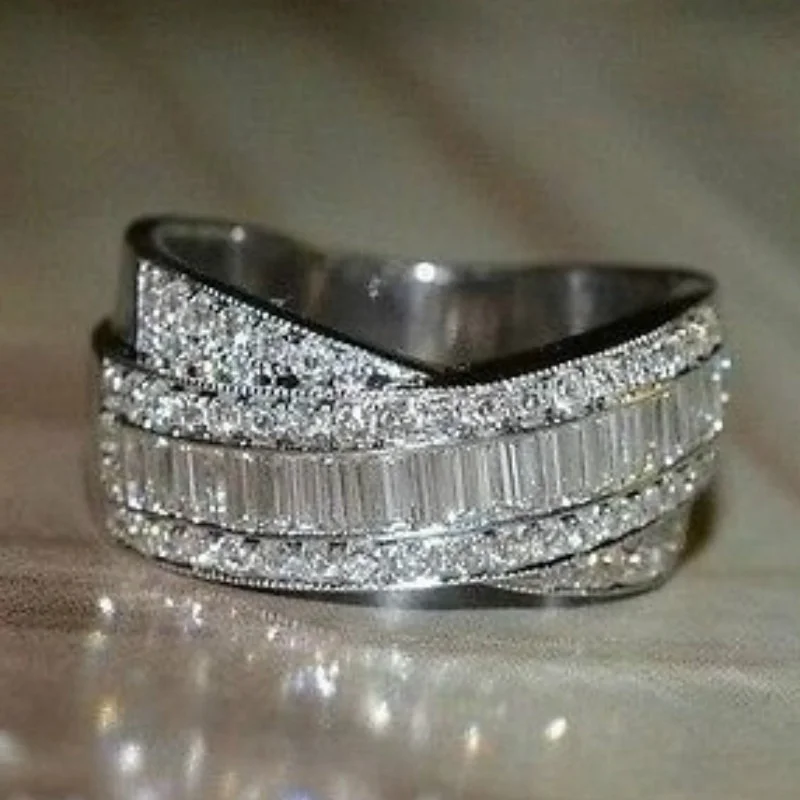 Anello D'Amore Per Anniversario Di Matrimonio Di Fidanzamento Delicato E Lussuoso Taglia 6-11