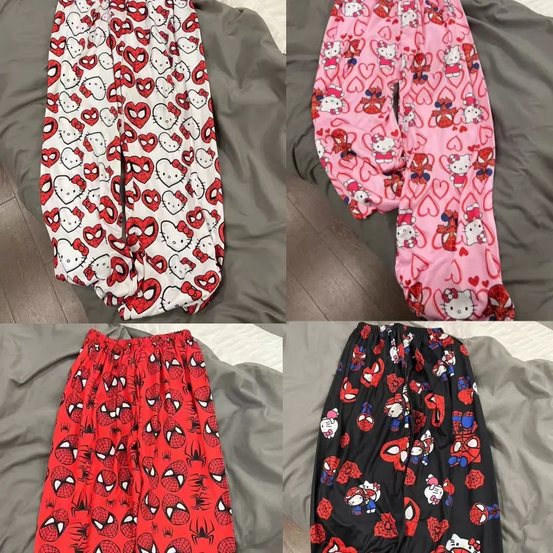 2024 Spider-Man Cotton Loose Ladies Pigiama Pants Pantaloni Pigiama Donna Uomo Sleep Bottoms Lounge Wear Girl Sleep Pants Primavera Nuovo