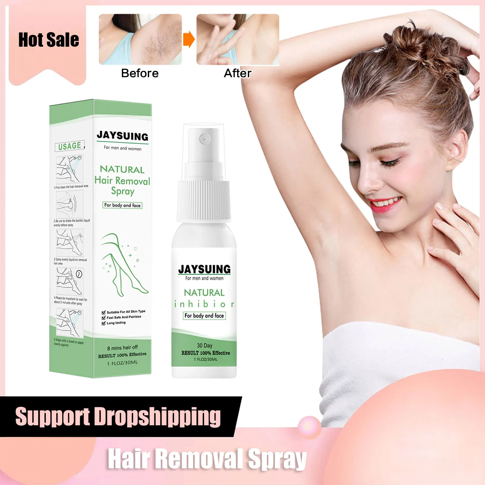 Spray Permanente Per La Depilazione Indolore Petto Barba Ascella Parti Intime Depilatorio Idratante Sbiancante Inibitore Della Crescita Dei Capelli