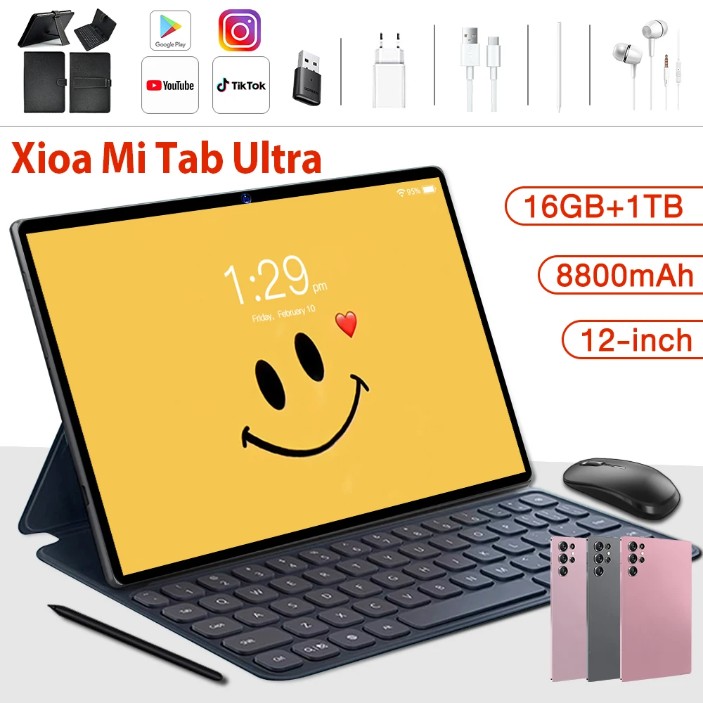 2024 Tablet Originale Mi Pad Tab Ultra Snapdragon 8 Gen2 Pc Originale 12 Pollici 8800Mah Batteria 16Gb + 1Tb Tablet Pc Android13 Sbloccato