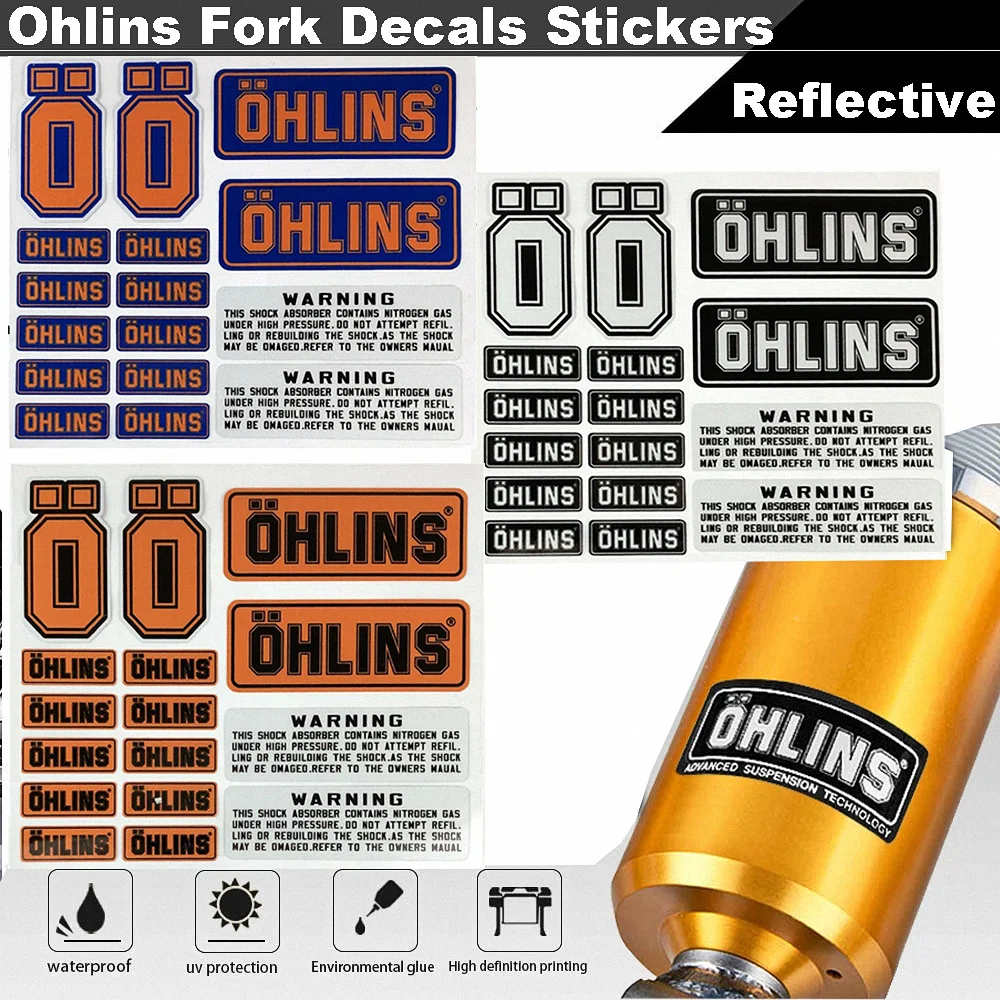 Per Ohlins Sticker Shock Fork Decalcomania Accessori Moto Yamaha Ducati Honda Aprilia Bmw Triumph Cf Moto Kawasaki Z900 S1000Rr