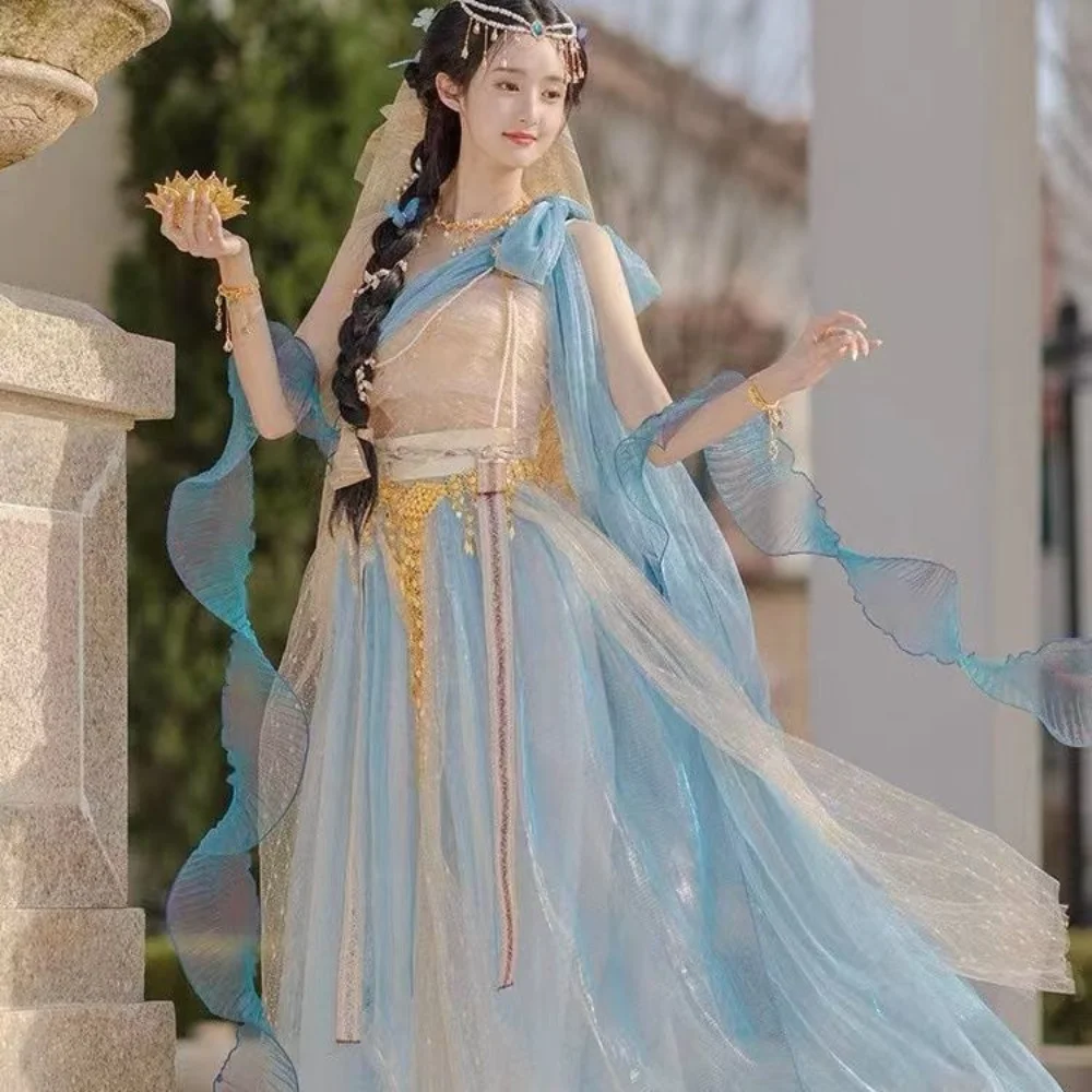 Ancient Jasmine Princess Han Element Miglioramento Hanfu Western Regions Dunhuang Flying Sky Abbigliamento In Stile Esotico Ballerino Indiano