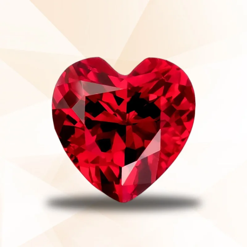 Lab Grown Ruby Heart Shape Gemstones Pigeon Blood Red Charm Beads Per Gioielli Materiali Per La Produzione Fai Da Te Certificato Agl Selezionabile