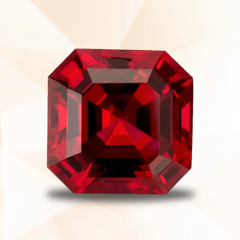 Lab Grown Ruby Asscher Shape Pigeon Blood Red Hand Cut Gemstones Per Gioielli Fai Da Te Che Fanno Materiali Certificato Agl Selezionabile