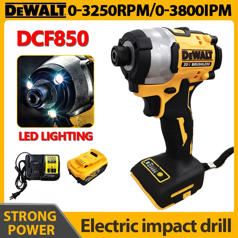 Dewalt Dcf850 20V Avvitatore A Percussione 205Nm Motore Brushless Cacciavite Ricaricabile A Batteria Trapano Elettrico A Percussione Utensili Elettric