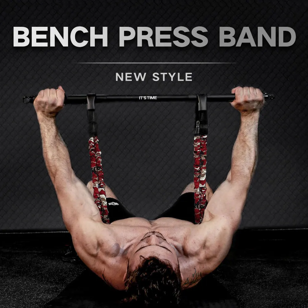 Innstar Resistance Band Con Fitness Bar Chest Expander Bench Press Elastici In Gomma Home Gym Trainer Attrezzature Per L'Allenamento