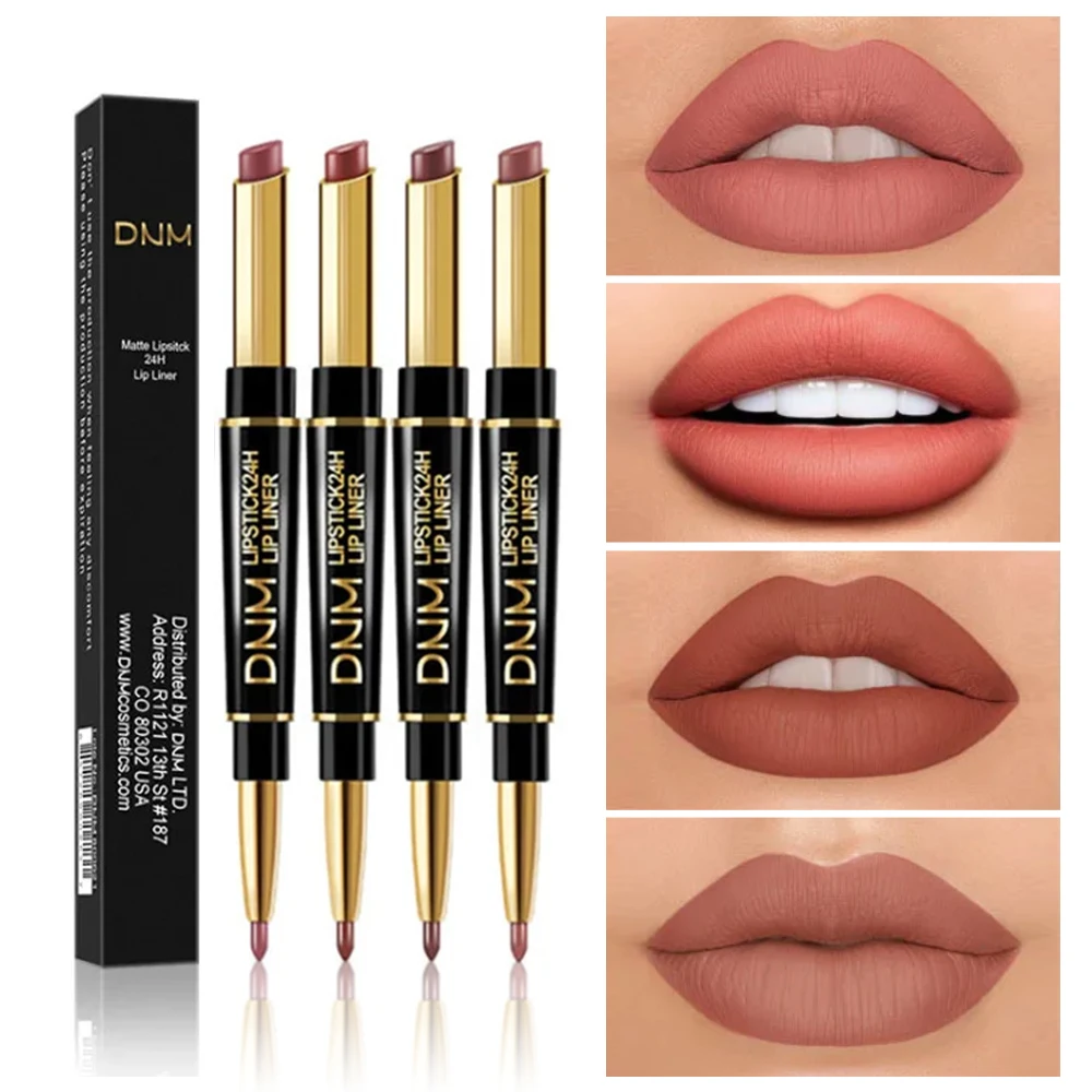 12Pcs Double Ended Matte Lipstick Long Lasting Wateproof Cheap Lipstick All'Ingrosso Sexy Red Lips Liner Pencil Makeup Cosmetics