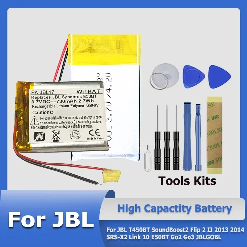 Gsp653248 Pr-652954 T450Bt 653769H Batteria Per Jbl T450Bt Soundboost2 Flip 2 Ii 2013 2014 Srs-X2 Link 10 E50Bt Go2 Go3 Jblgobl