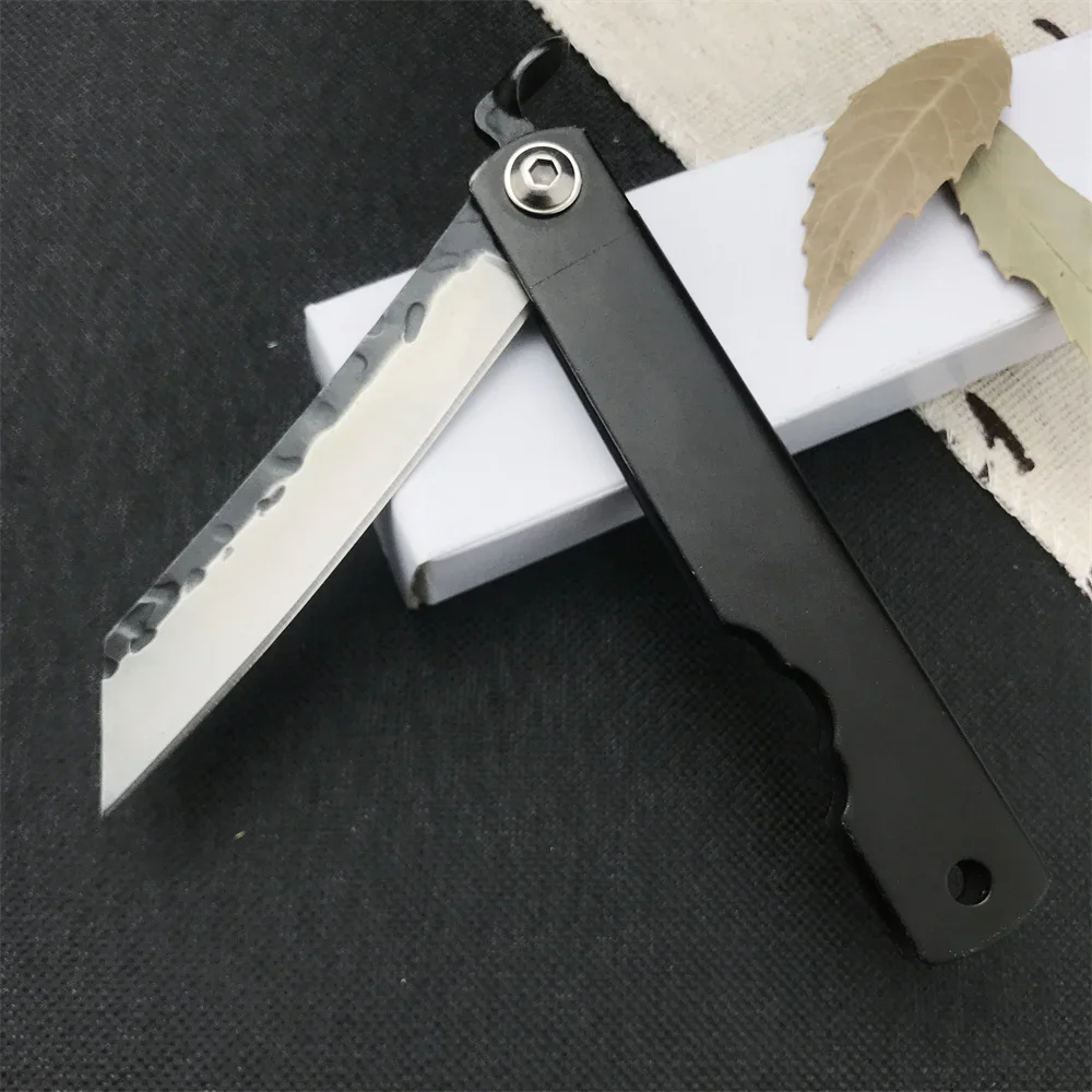 Higonokami Coltello Pieghevole In Acciaio Damasco Tanto Blade Manico In Alluminio Campeggio All'Aperto Sopravvivenza Autodifesa Caccia Edc Multitool