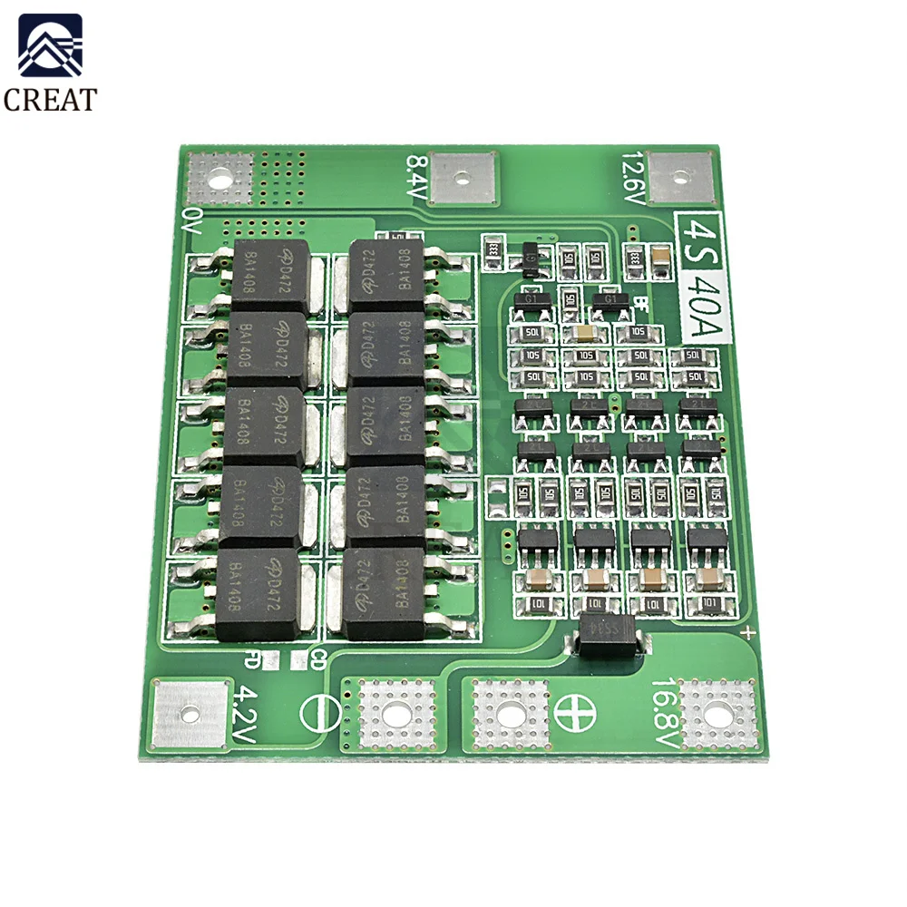 Bms 3S/4S Li-Ion Caricatore Di Batteria Al Litio Protezione Bordo Bordo Di Protezione 12V/24V Con Bilanciamento 3S/4S 10/20/25/30/40/60A Bms Balancer 