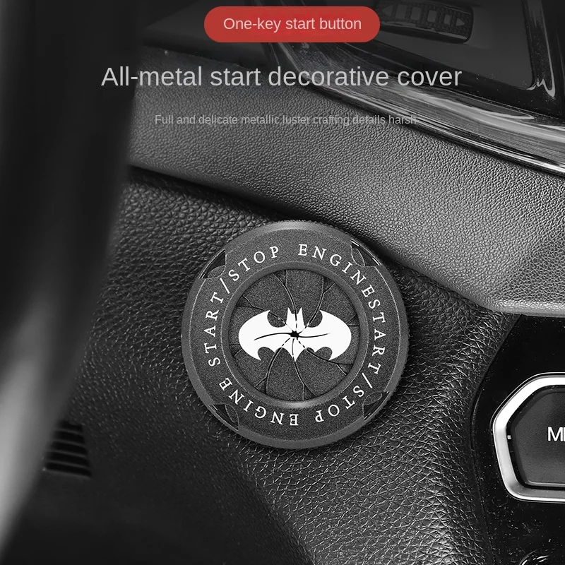 Car Interior Decor Bat Engine Accensione Start Switch Ruota Cover Onekey Stop Button Cover Auto Personality Sticker Accessori