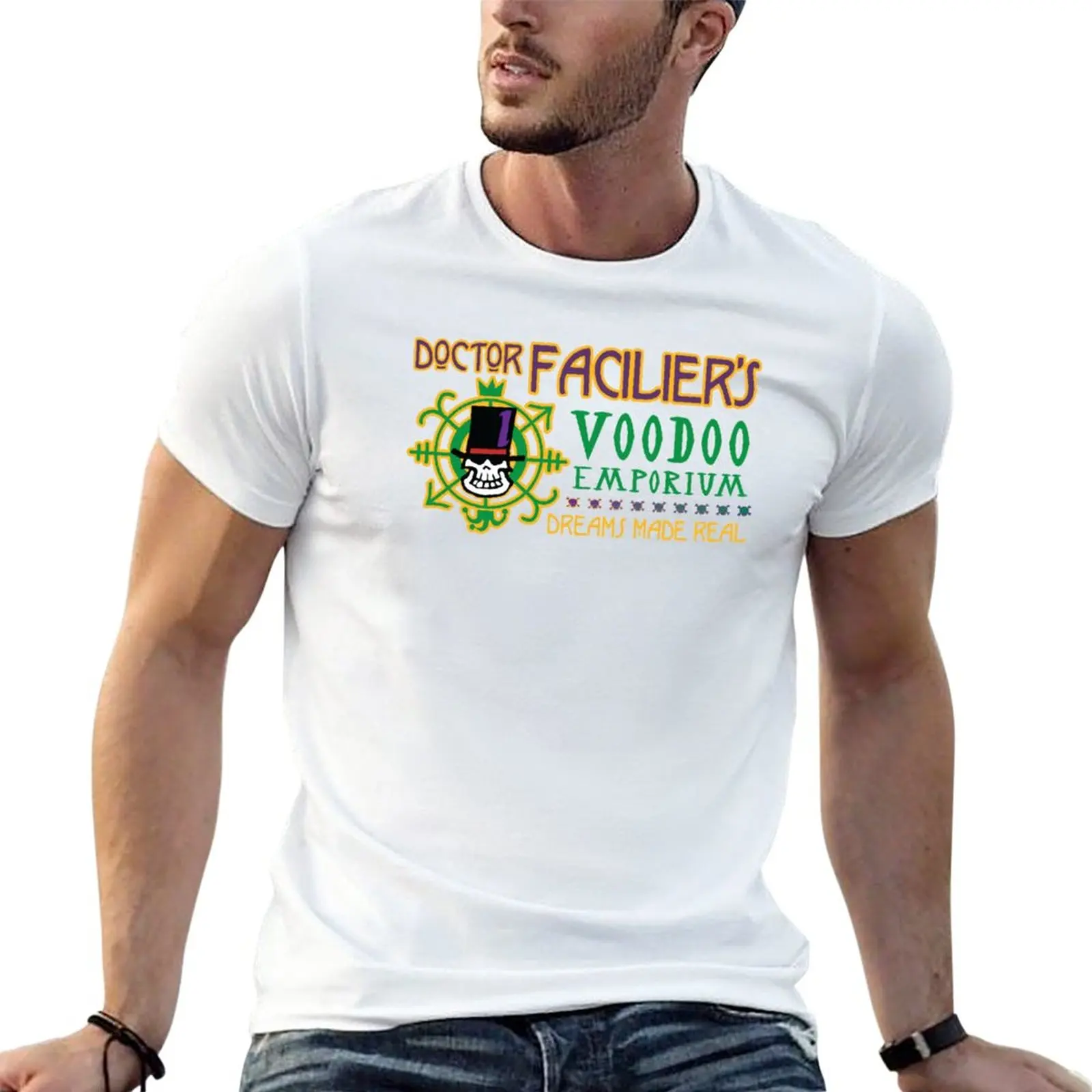 New Dr. Facilier'S Voodoo Emporium T-Shirt Camicie Graphic Tees Anime T-Shirt Mens Graphic T-Shirt Anime