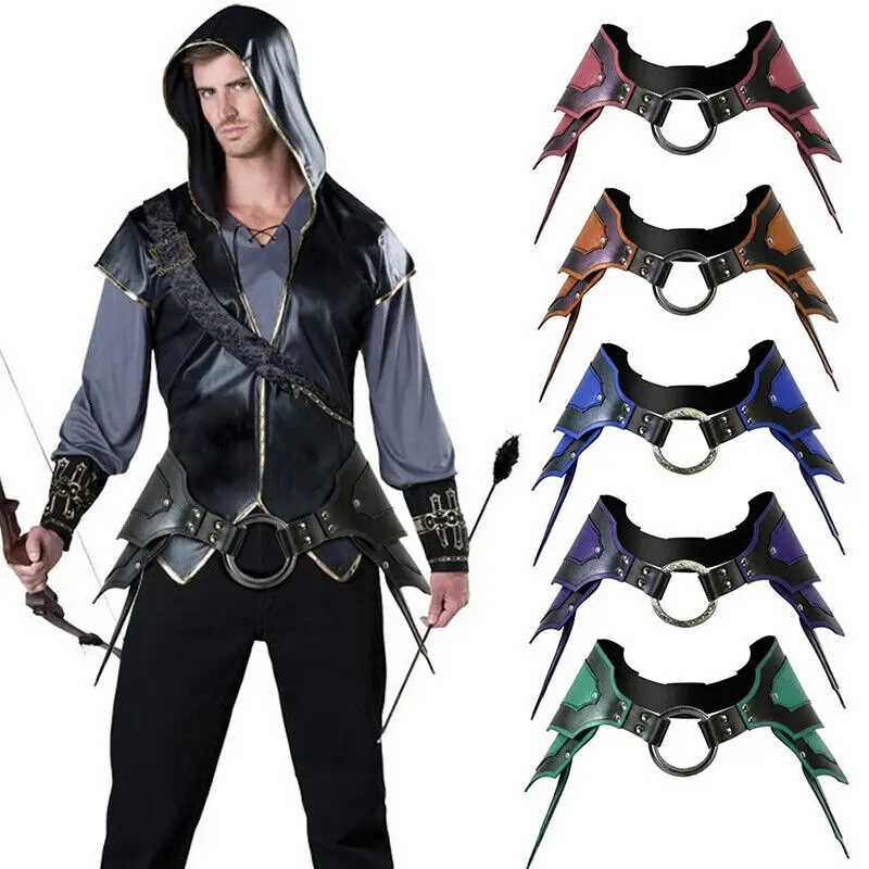 Uomo Medievale Rinascimentale Armatura Cintura In Vita Cosplay Accessori In Ecopelle Armatura Cosplay Guanto Da Polso Puntelli Per Feste