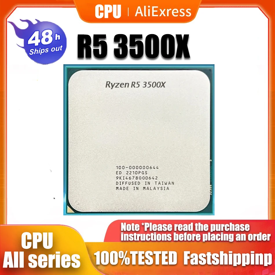Amd Ryzen 5 3500X R5 3500X 3.6 Ghz Processore Cpu A Sei Fili A Sei Fili 7Nm 65W L3 = 32M 100-000000158 Socket Am4 No Fan