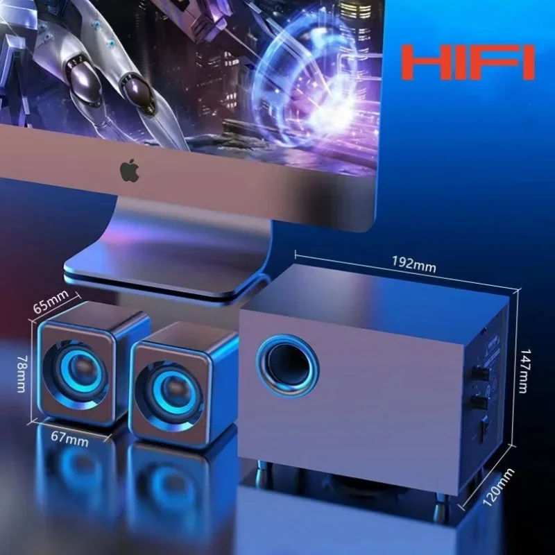 Subwoofer Wireless In Legno Hifi Bluetooth Speaker Channel 2.1 Home Theater Con Illuminazione Rgb Per Tv/Computer Boombox Music Center