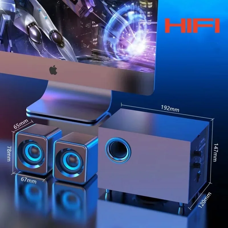 Subwoofer Wireless In Legno Hifi Bluetooth Speaker Channel 2.1 Home Theater Con Illuminazione Rgb Per Tv/Computer Boombox Music Center