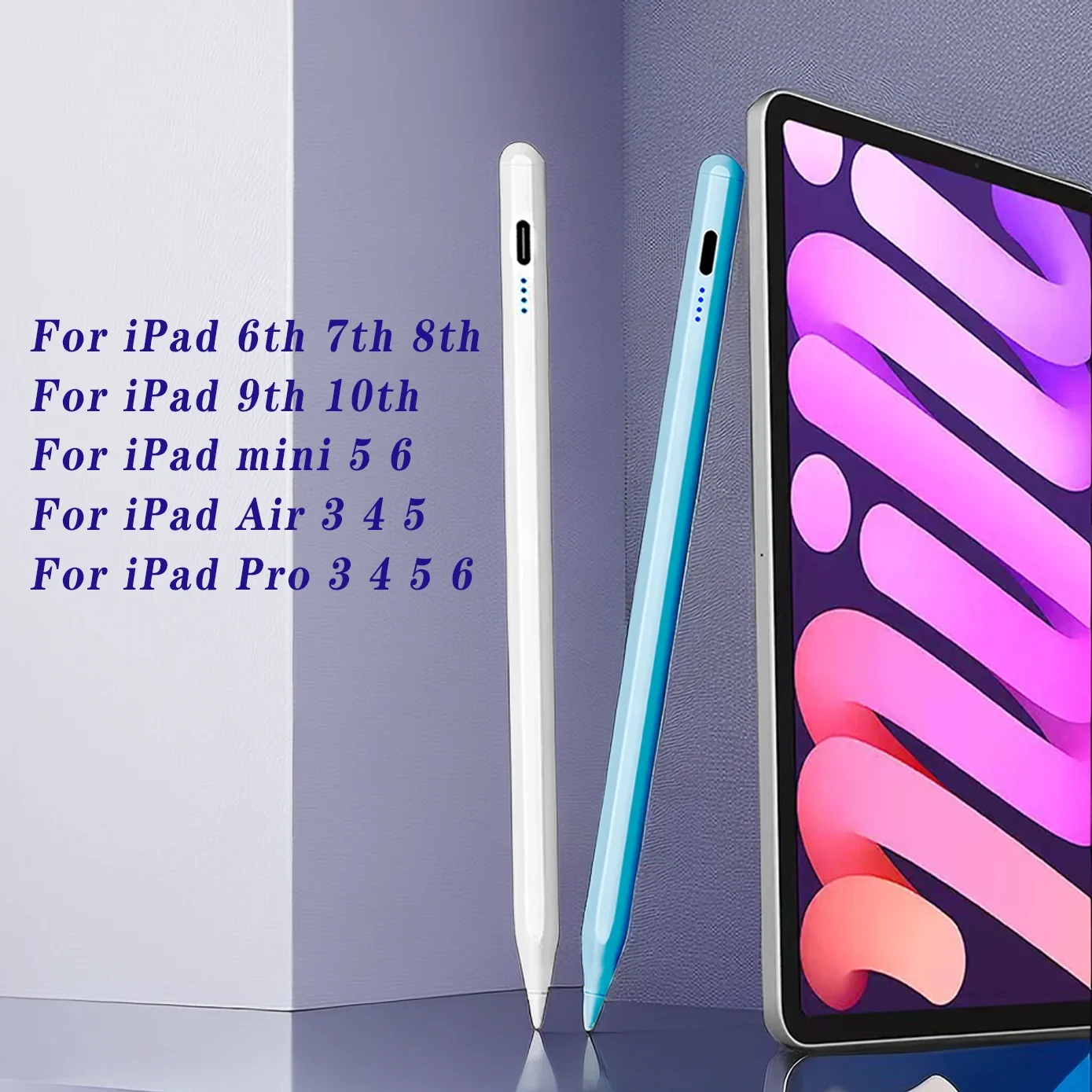 Per Apple Pencil 2 2018-2023 Penna Stilo Per Ipad Pro 11 12.9 Air 4/5 7/8/9/10Th Mini 5 6, Per Ipad Pencil Con Palm Rejection