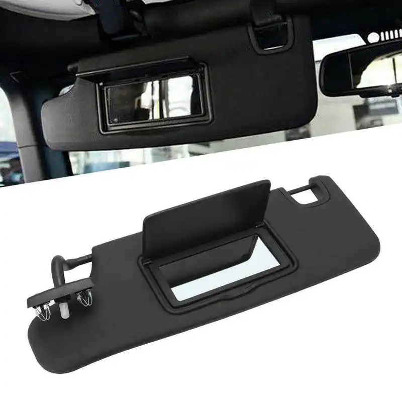 Black Car Left Driver Side Sun Visor 6Cj07Dx9Aa Interior Accessories With Mirror Replacement For Jeep Wrangler Jk 2007‑2018