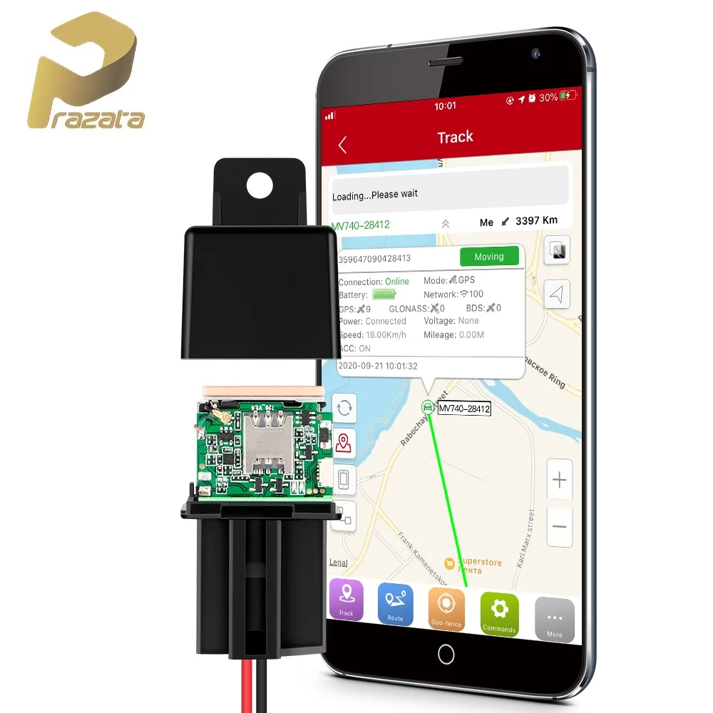 Mini Veicolo Moto Auto Gps Relay Tracker Mv740 9-90V Vibrate Cut Line Alert Geo Fence Alarm App Gratuita