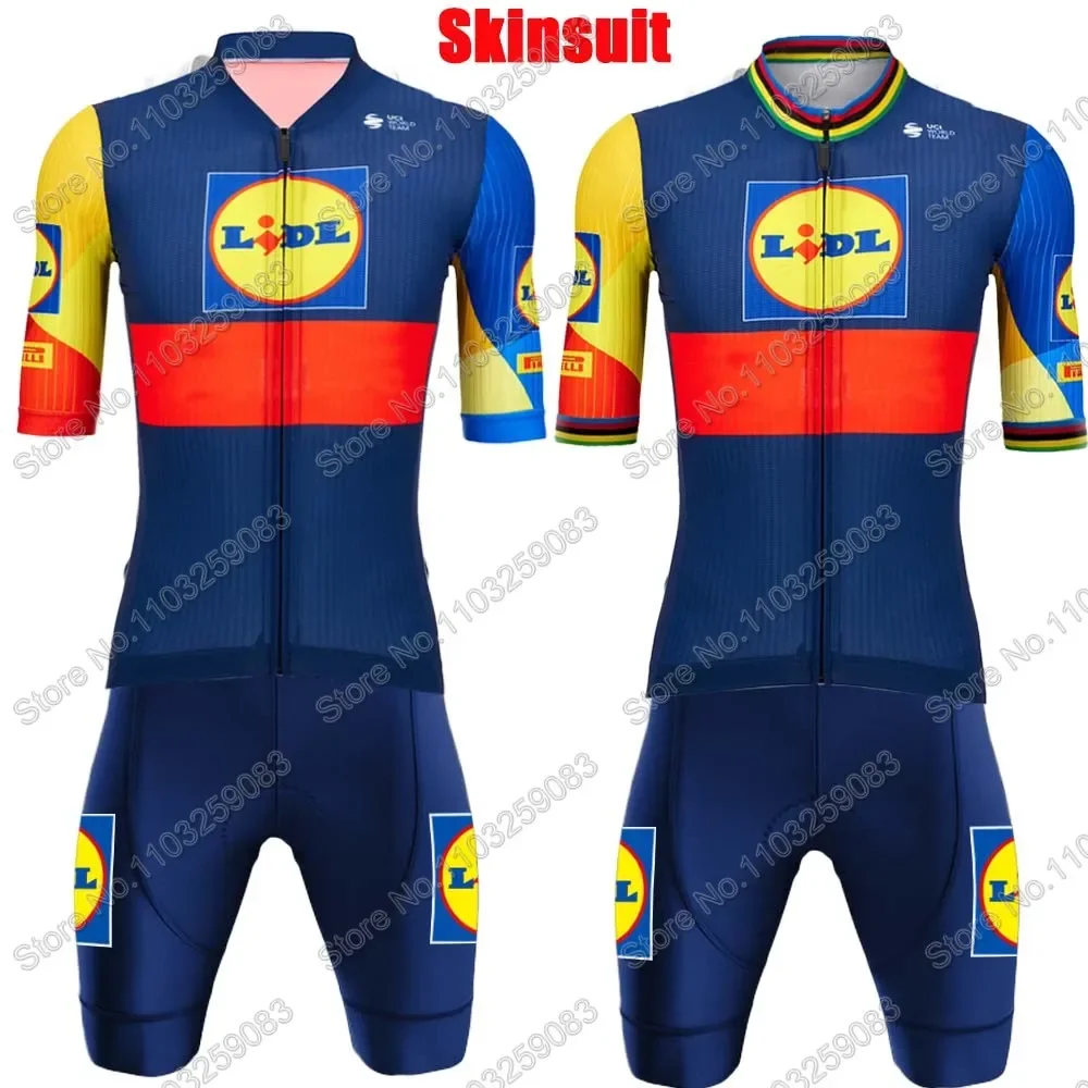 2024 Lidl Team Cycling Skinsuit Body Usa World Champion Maglie Da Ciclismo Set Abbigliamento Da Corsa Tuta Mtb Ropa
