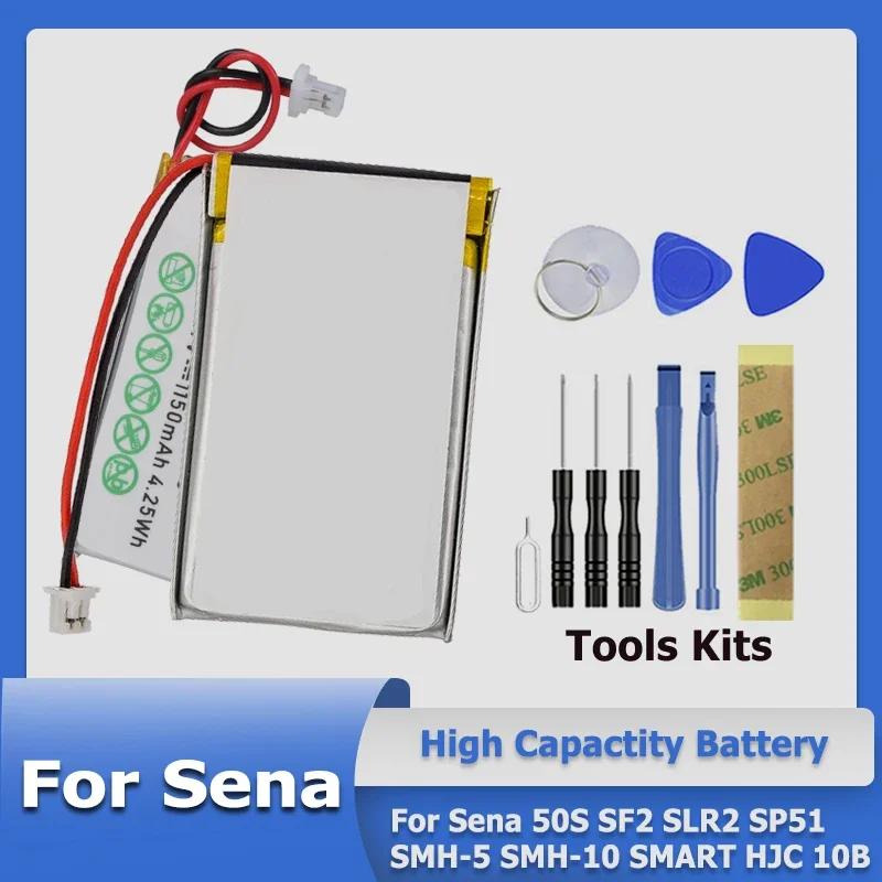 Xdou Sena50S Senasf2 Smh-5 Smh-10 Sostituire La Batteria Per Sena 50S Sf2 Slr2 Sp51 Smh-5 Smh-10 Smart Hjc 10B + Strumenti Gratuiti