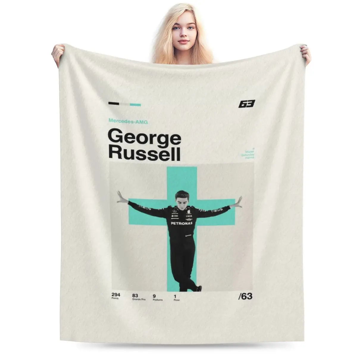 George Russell Modern Mid Century Poster Una Coperta In Micro Pile Ultra-Morbida