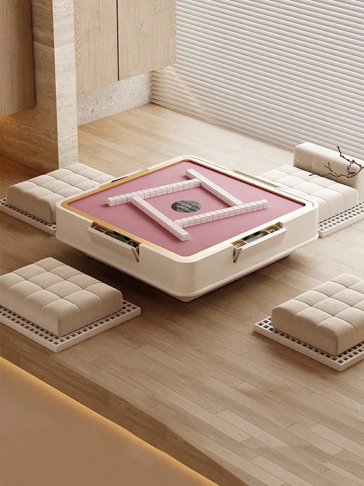 Mahjong Table Tatami Tavolino Per Piccola Casa Crema Vento Mahjong Macchina Canapa Elettrica Semplice
