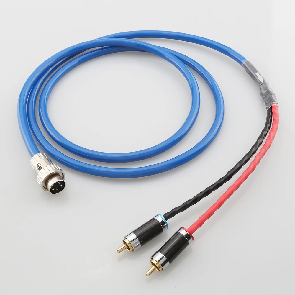 Audiocrast 4-Pin 5Pin Din Twist Locking Connector A Stereo 2 X Rca Plugs Naim Hifi Audio Phono Ofc Cavo Placcato Argento