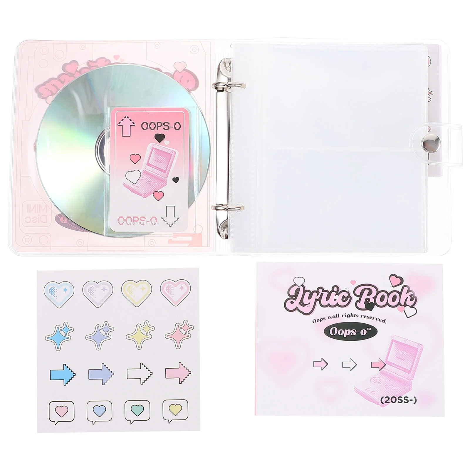 American Retro Cd Album Card Star Photo Loose-Leaf Storage (Rosa) Binder Clips Friend