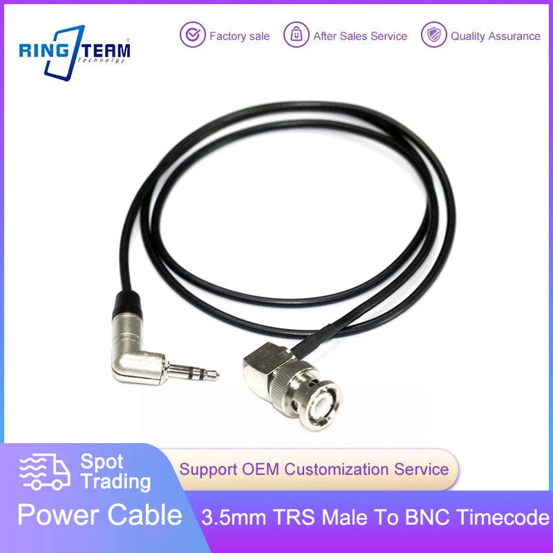 Cavo Timecocode Bnc Mini Trs Jack Da 3.5Mm Ad Angolo Retto Per Canon C300 C500, Sony Pdw 700 Ex3 Pmw 200, Arri Amira